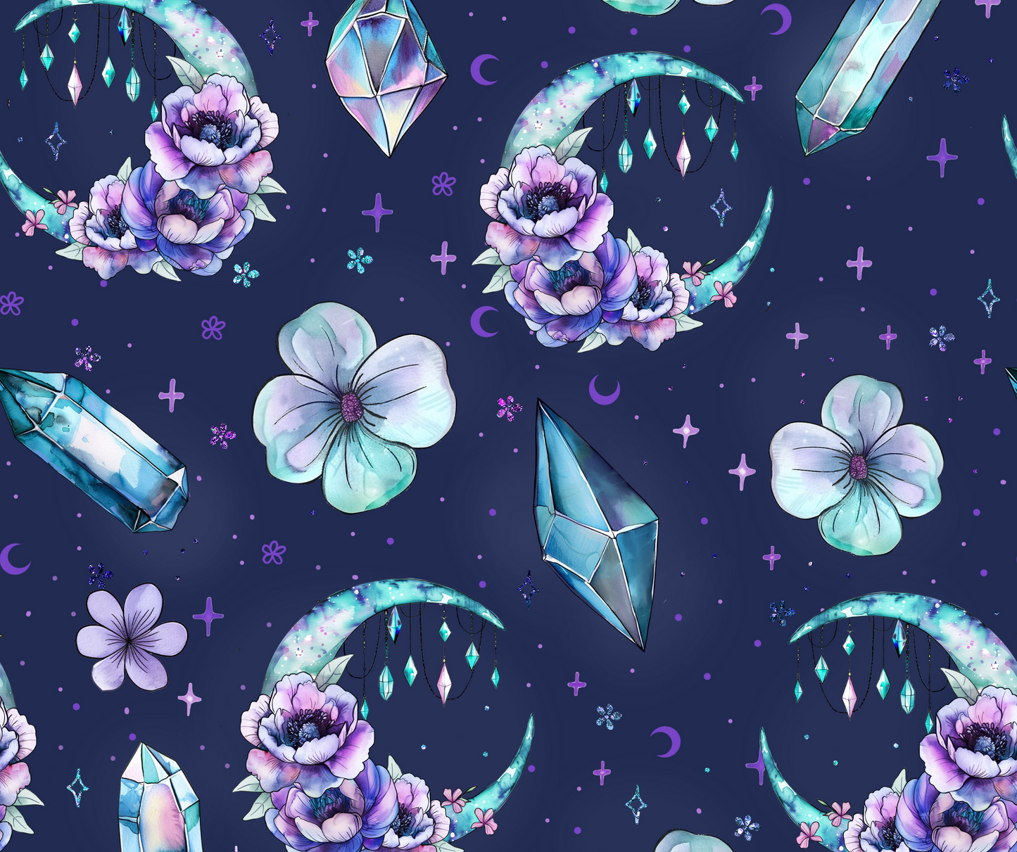 Dark Blue Floral Skinny Tumbler