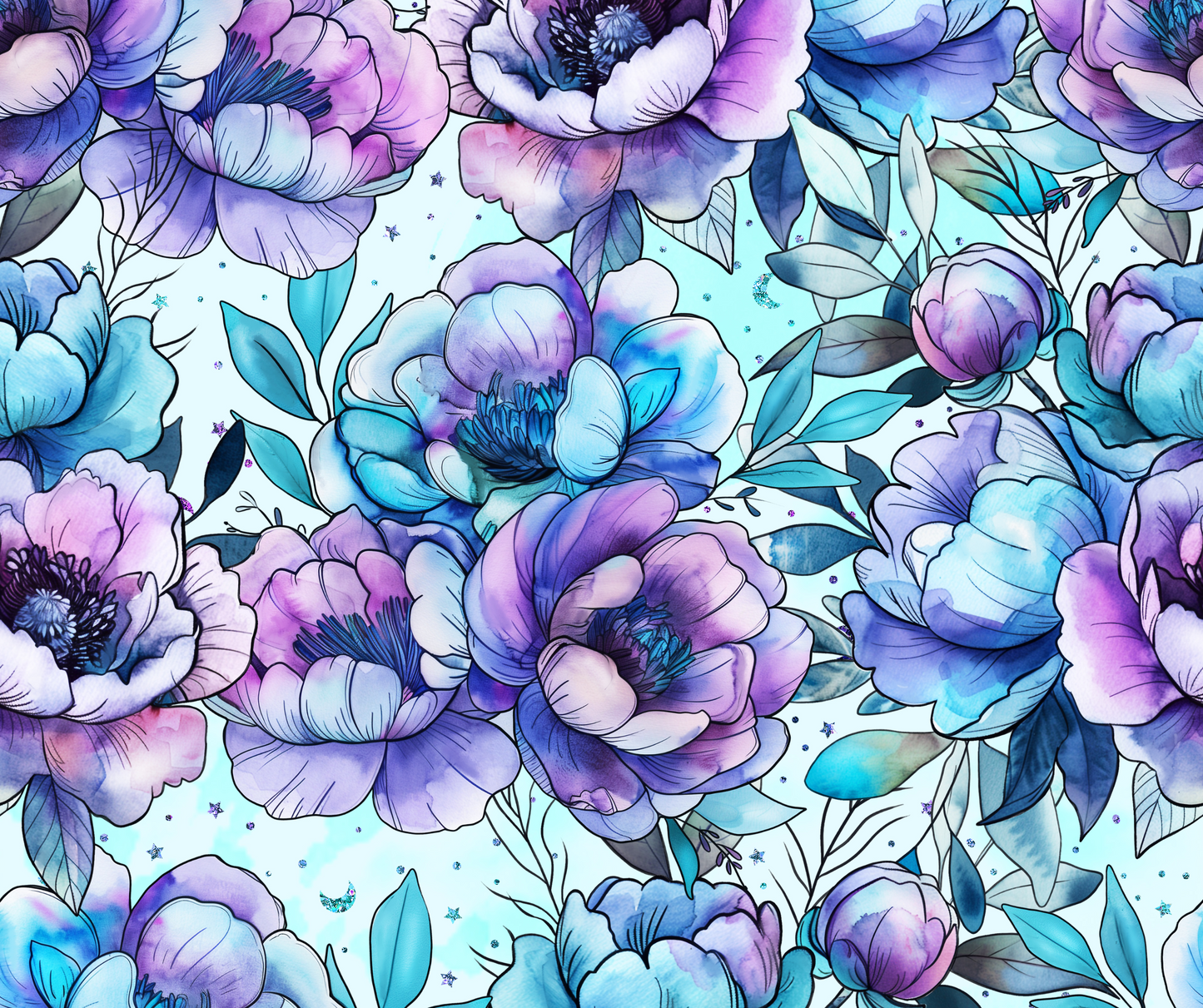 Blue Floral Skinny Tumbler