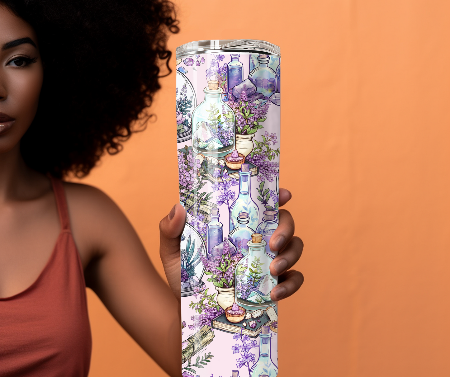 Crystal and Sage Skinny Tumbler