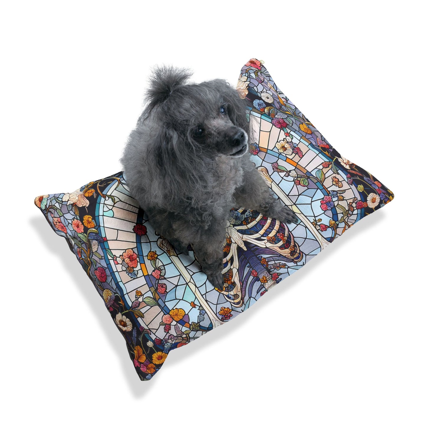 Stained Glass Skull Pet Bed