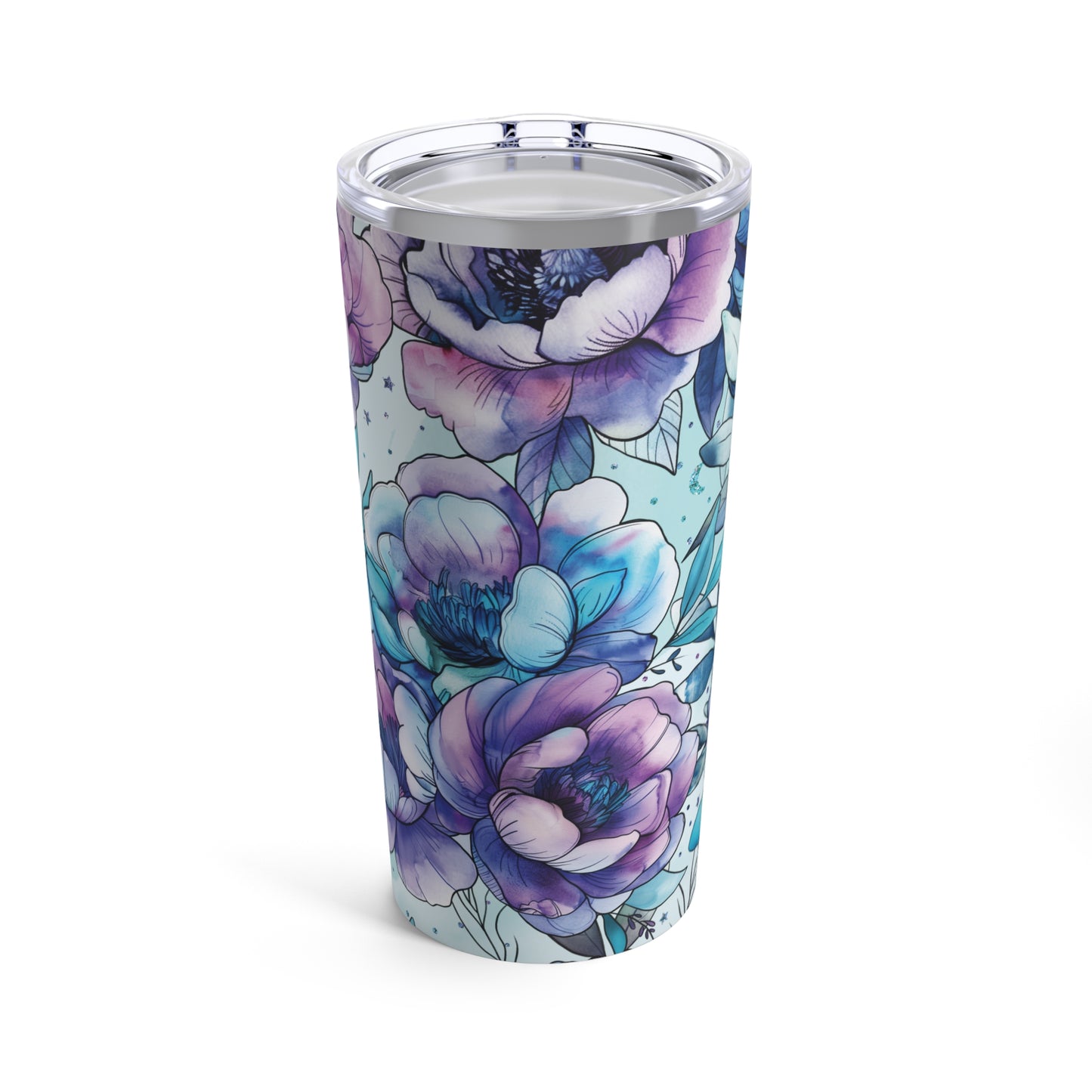Blue Floral Skinny Tumbler