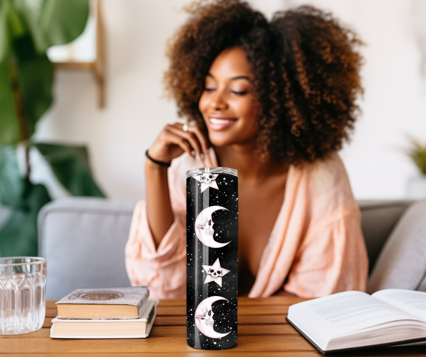 Moon and Stars Skull Winter Tumbler 20oz