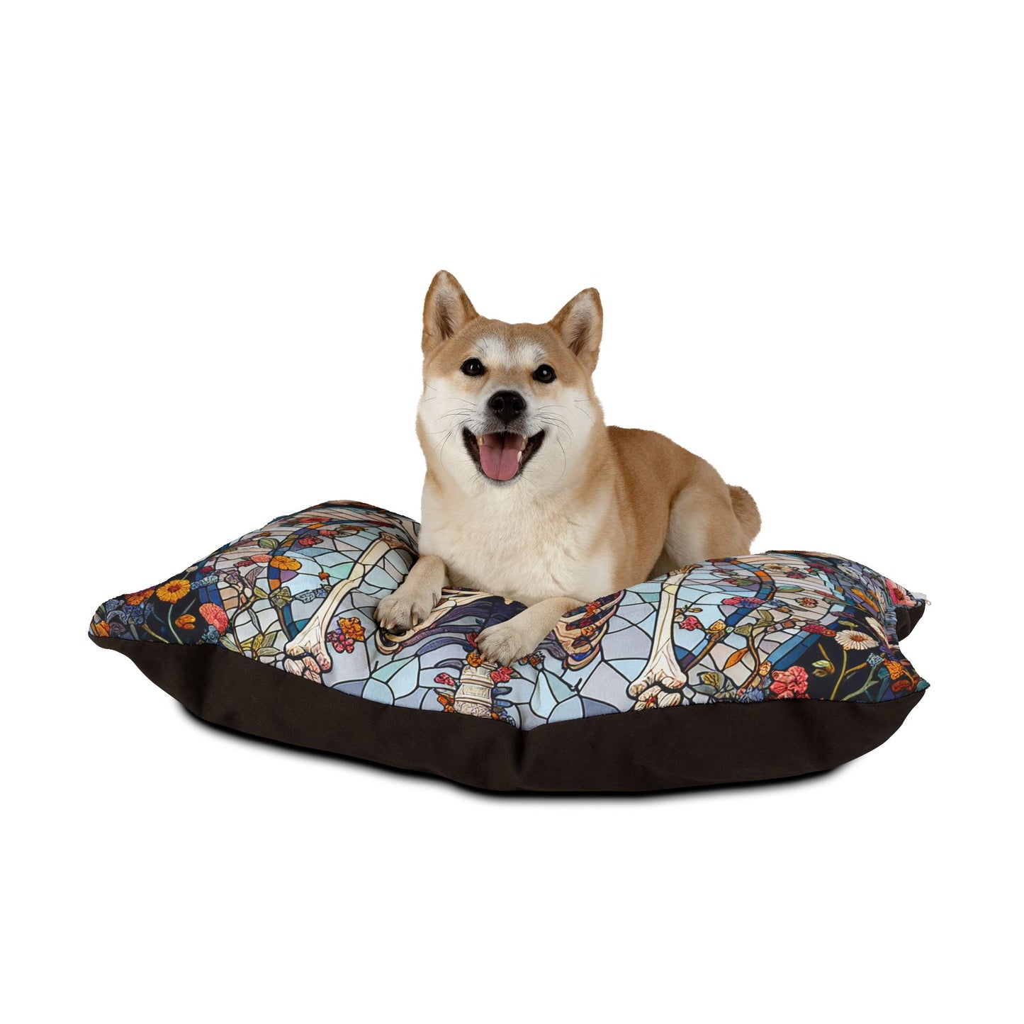 Stained Glass Skull Pet Bed